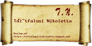 Tótfalusi Nikoletta névjegykártya