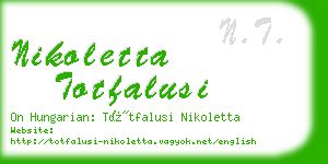 nikoletta totfalusi business card